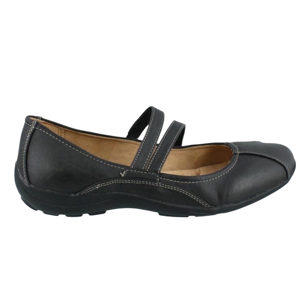 Naturalizer Vintage Forsure Black Leather Mary Jane Flats Women's Size 7M